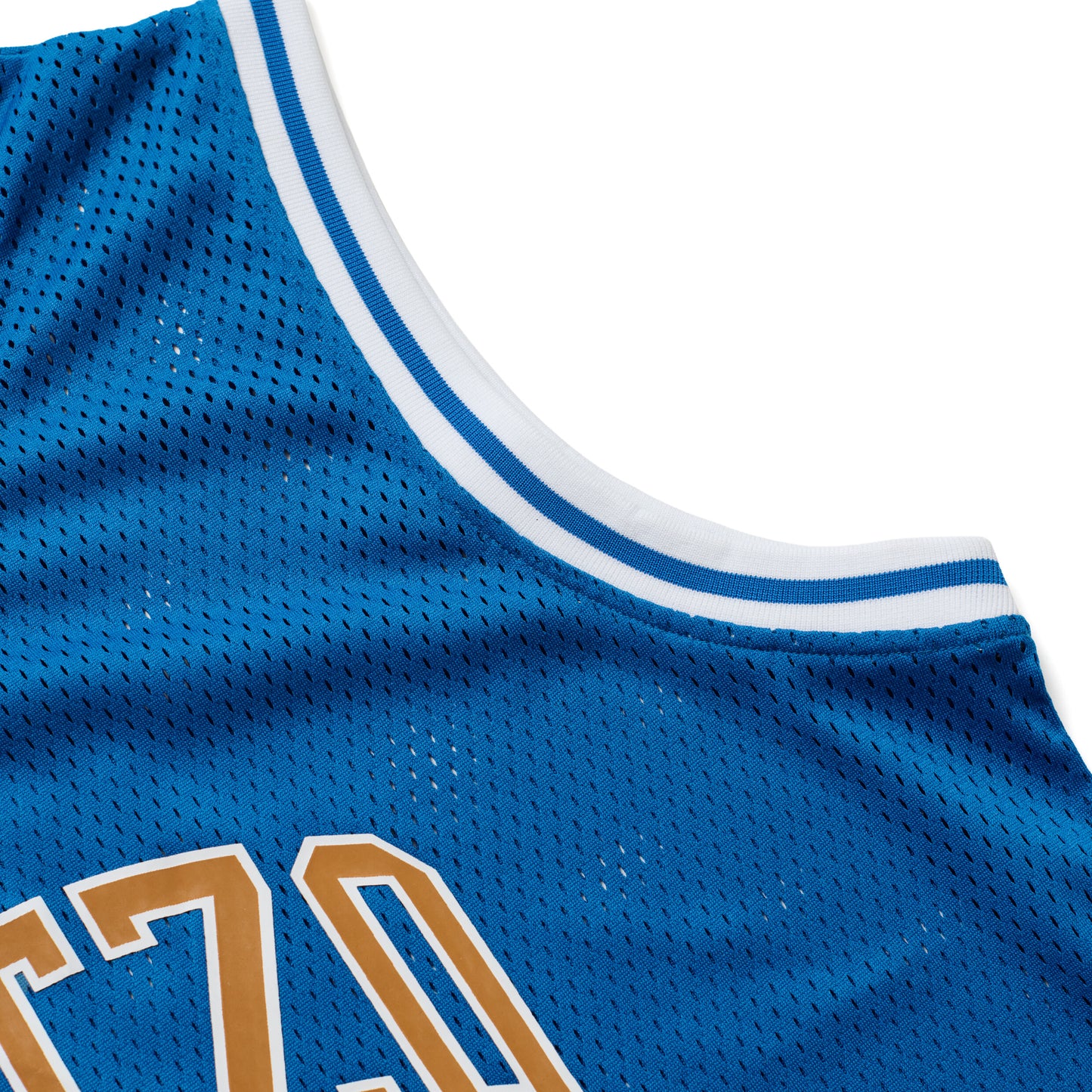 MUBI HAL & HARPER blue basketball jersey close-up
